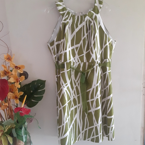 🆕️ Perceptions Spring Summer Green Sleeveless Size 14 Dress NWT - Picture 12 of 13